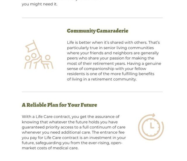 benefits of living in a senior living community infographic