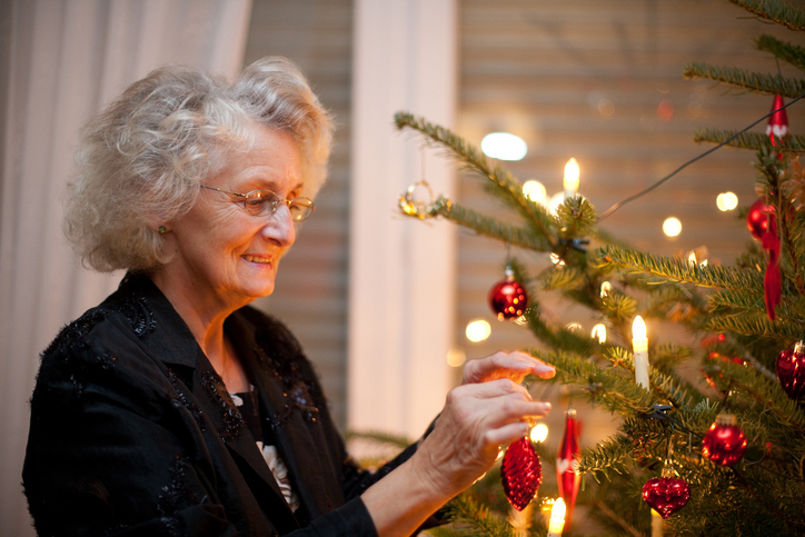 A portrait of a woman in a holiday mood.